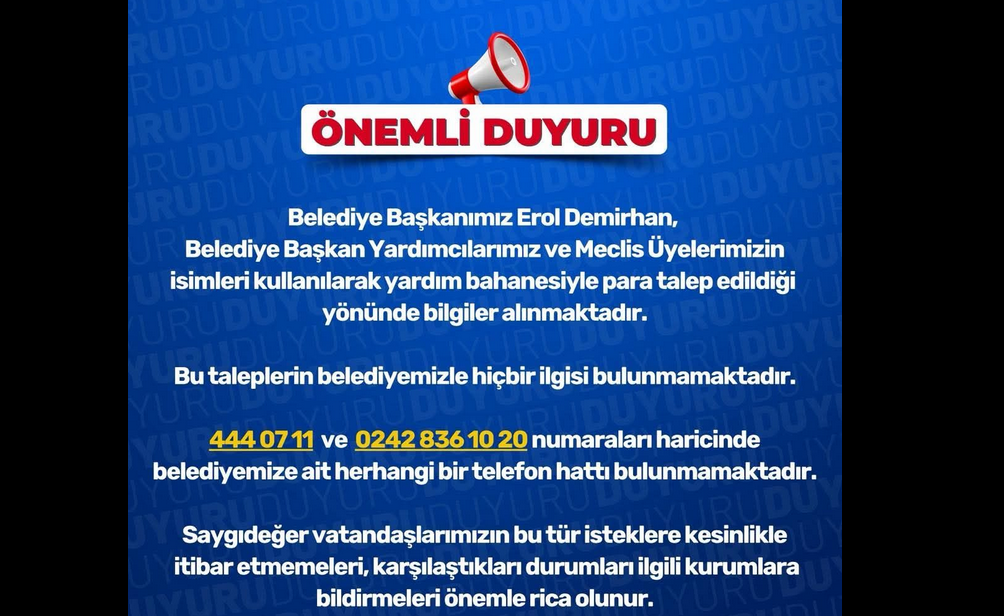 Kaş Belediye Başkanımız Erol Demirhan, Belediye Başkan Yardımcılarımız ve Meclis Üyelerimizin isimleri kullanılarak